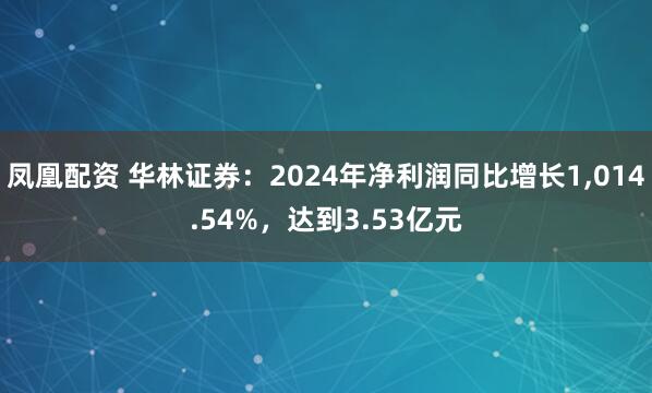 凤凰配资 华林证券：2024年净利润同比增长1,014.54%，达到3.53亿元