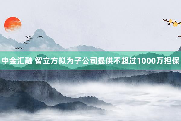 中金汇融 智立方拟为子公司提供不超过1000万担保