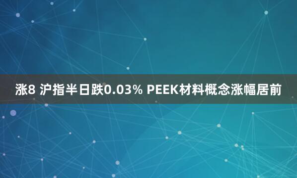 涨8 沪指半日跌0.03% PEEK材料概念涨幅居前